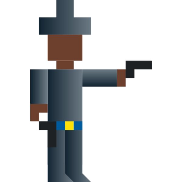 Cowboy Shooting Gun Wild West Vector Pixel Art Thumbnail