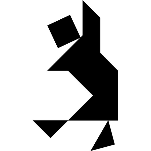 Tangram shape people 14 black Thumbnail