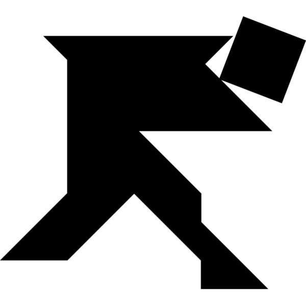 Tangram shape people 18 black Thumbnail