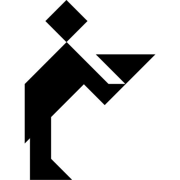 Tangram shape people 05 black Thumbnail