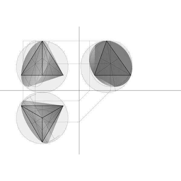 Kegel 3 umhuellt Tetraeder Konstruktion Parallelprojektion Thumbnail