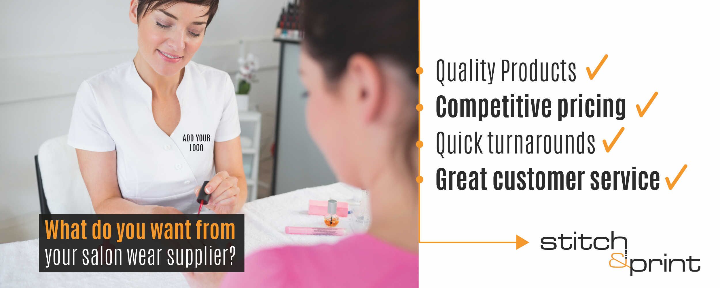 Embroidered Beauty Uniforms with Stitch and Print