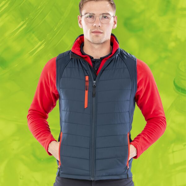 Result Genuine Recycled Black Compass Padded Gilet Thumbnail