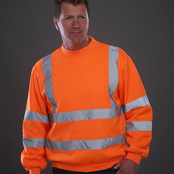 Orange Hi Vis Hoodie Stitch Print